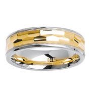 6mm Designer Two Tone 14k Wedding Ring
