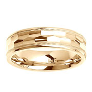 6mm Designer Yellow Gold 14k Wedding Ring