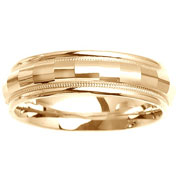 14K Yellow Gold Mirror Milgrain Edge 6.00mm Wedding Ring