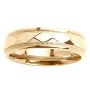 14K Yellow Gold 6mm Designer Wedding Band