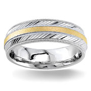 Two Tone 6.50 mm 14K Two Tone Gold Wedding Band