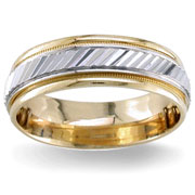 Two Tone 6.50 mm 14K Two Tone Gold Wedding Band
