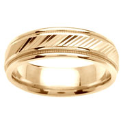 6.5mm Engraved 14K Yellow Gold Wedding Band