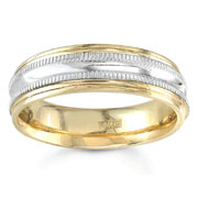 Two Tone 6.50 mm 14K Two Tone Gold Wedding Band