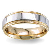 Two Tone 6.50 mm 14K Two Tone Gold Wedding Band