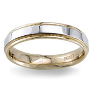 Two Tone 4.50 mm 14K Two Tone Gold Wedding Band