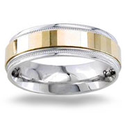 Two Tone 6.50 mm 14K Two Tone Gold Wedding Band