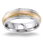 Two Tone 6.50 mm 14K Two Tone Gold Wedding Band