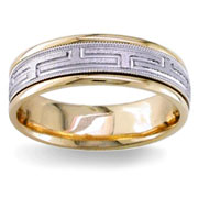 Two Tone 6.50 mm 14K Two Tone Gold Wedding Band