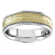 Two Tone 6.50 mm 14K Two Tone Gold Wedding Band