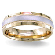 Two Tone 6.50 mm 14K Two Tone Gold Wedding Band