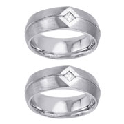 Textured 14K White Gold Diamond Soiltaire Ring
