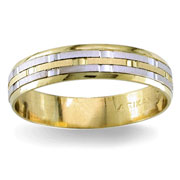 Fancy Design  5.00 mm 14K Two Tone Gold Wedding Band