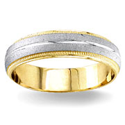 Fancy Design  5.50 mm 14K Two Tone Gold Wedding Band