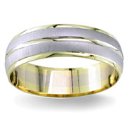 Fancy Design  6.50 mm 14K Two Tone Gold Wedding Band
