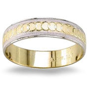 Fancy Design  5.00 mm 14K Two Tone Gold Wedding Band