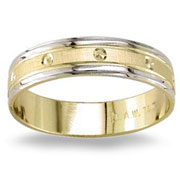 Fancy Design  5.00 mm 14K Two Tone Gold Wedding Band