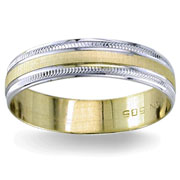 Fancy Design  5.00 mm 14K Two Tone Gold Wedding Band
