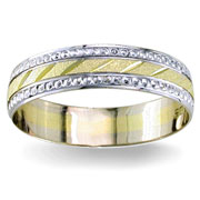 Fancy Design  5.00 mm 14K Two Tone Gold Wedding Band
