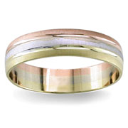 Fancy Design  5.00 mm 14K Tri Color Gold Wedding Band