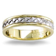Hand Braided  5.50 mm 14K Two Tone Wedding Band