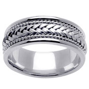 Rope and Braid 14K White Gold Wedding Band
