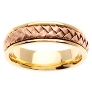 14K Rose and Yellow Gold Braided Ring