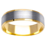 6.00mm14K Two Tone Wedding Band