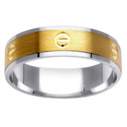 6mm Designer 14K Two Tone Wedding Ring