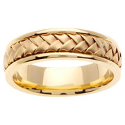 Hand Braided 14k Yellow Gold Wedding Ring