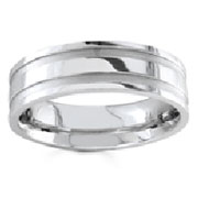 6.5 Flat 14K White Gold Channel Wedding Band