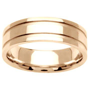 6.5 Flat 14K Yellow Gold Channel Wedding Band