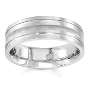 7.00 mm 14K White Gold Wedding Band