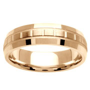 Square Pattern Center 14K Yellow Gold Wedding Band