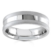 Satin Edge 6.5mm 14K White Gold Wedding Band