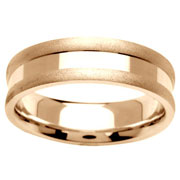 Satin Edge 6.5mm 14K Yellow Gold Wedding Band