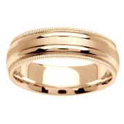 High Polish and Satin 14K Yellow Gold Wedding Band