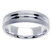 14K White Gold Textured Wedding Band
