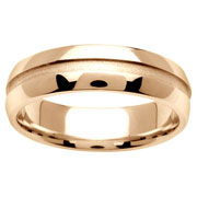 Recessed Center 14K Yellow Gold Wedding Ring