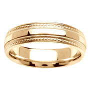 Design Edge Milgrain 14K Yellow Gold Band