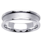 Brush Finish 14K 6mm White Gold Wedding Band