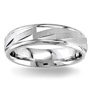 Fancy Design  6.50 mm 14K White Gold Wedding Band