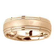 Double Milgrain Edge 14K Yellow Gold Wedding Band