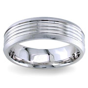 7mm Satin Edge 14K White Gold Wedding Band