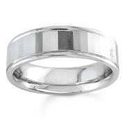 Facet Design 14K White Gold Band