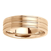 Double Row 14K Yellow Gold Wedding Band