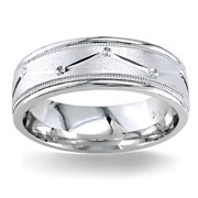 Fancy Design  7.00 mm 14K White Gold Wedding Band