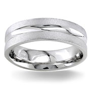 Fancy Design  6.50 mm 14K White Gold Wedding Band