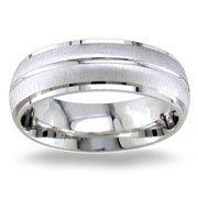6mm Satin and Polish 14K White Gold Wedding Band