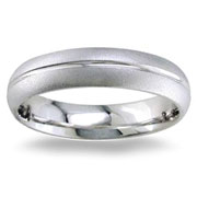 5mm Satin 14K White Gold Wedding Band